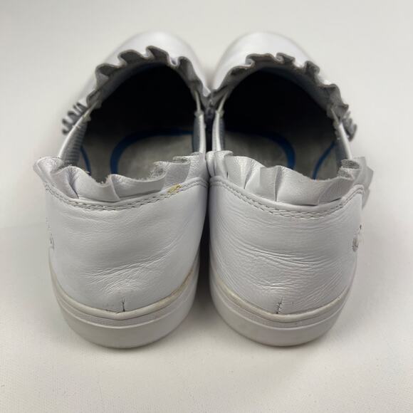 Nurse Mates Align Farrah Ruffle Leather Slip On Sneaker Shoes White Size 8.5 - Picture 9 of 13